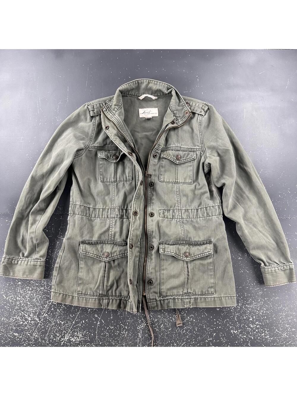 VTG Levis Field Jacket Women Army Green Twill Trucker Boho Gorpcore Layering Y2K